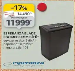 Auchan ESPERANZA BLADE IRATMEGSEMMISÍTŐ ajánlat