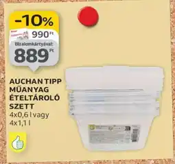 Auchan AUCHAN TIPP MŰANYAG ÉTELTÁROLÓ SZETT ajánlat