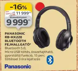 Auchan PANASONIC RB-HX220 BLUETOOTH FEJHALLGATÓ ajánlat
