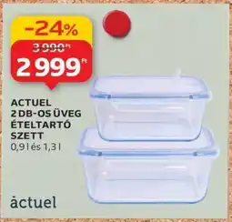 Auchan ACTUEL 2 DB-OS ÜVEG ÉTELTARTÓ SZETT ajánlat