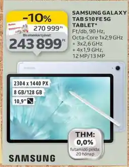 Auchan Samsung Galaxy Tab S10 FE 5G Tablet ajánlat