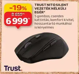 Auchan TRUST NITO SILENT VEZETÉK NÉLKÜLI EGÉR ajánlat