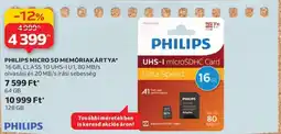 Auchan PHILIPS MICRO SD MEMÓRIAKÁRTYA ajánlat