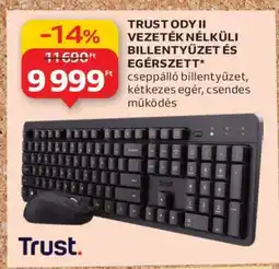 Auchan TRUST ODY II VEZETÉK NÉLKÜLI BILLENTYŰZET ÉS EGÉRSZETT ajánlat