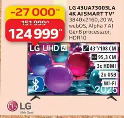 Auchan LG 43UA73003LA 4K AI SMART TV ajánlat