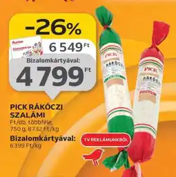 Auchan PICK Rákóczi szalámi ajánlat