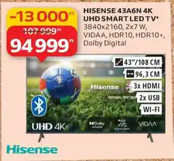 Auchan HISENSE 43A6N 4K UHD SMART LED TV ajánlat