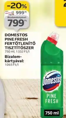 Auchan DOMESTOS PINE FRESH FERTŐTLENÍTŐ TISZTÍTÓSZER ajánlat