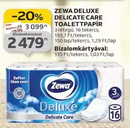 Auchan ZEWA DELUXE DELICATE CARE TOALETTPAPÍR ajánlat