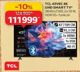 Auchan TCL 43V6C 4K UHD SMART TV ajánlat