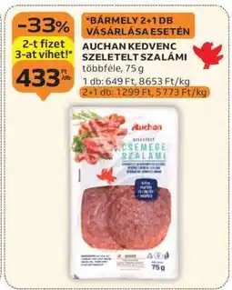 Auchan Auchan Kedvenc Szeletelt Szalámi ajánlat
