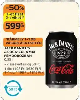 Auchan JACK DANIEL’S & COCA-COLA MIX FÉMDOBOZBAN ajánlat