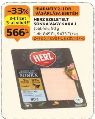 Auchan HERZ Szeletelt Sonka vagy Karaj ajánlat