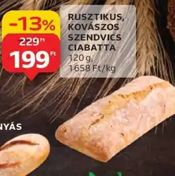 Auchan Rusztikus, kovászos szendvics ciabatta ajánlat
