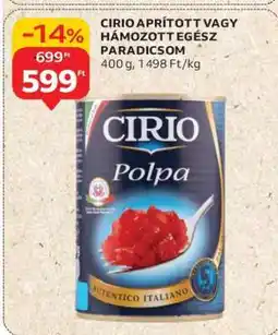 Auchan CIRIO APRÍTOTT VAGY HÁMOZOTT EGÉSZ PARADICSOM ajánlat