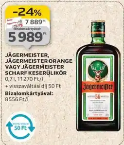 Auchan Jägermeister, Jägermeister Orange vagy Jägermeister Scharf Keserűlikőr ajánlat