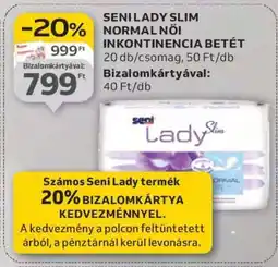 Auchan Seni Lady Slim Normal Női Inkontinencia Betét ajánlat