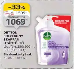 Auchan DETTOL Folyékony szappan utántöltő ajánlat