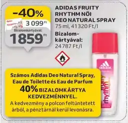 Auchan ADIDAS FRUITY RHYTHM NŐI DEO NATURAL SPRAY ajánlat
