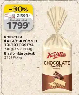 Auchan KOESTLIN KAKAÓS KRÉMMEL TÖLTÖTT OSTYA ajánlat