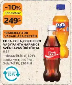 Auchan Coca-Cola, Coke Zero vagy Fanta Narancs Szénsavas Üdítőital ajánlat