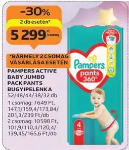 Auchan Pampers Active Baby Jumbo Pack Pants Bugyipelenka ajánlat