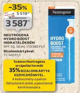 Auchan NEUTROGENA HYDRO BOOST HIDRATÁLÓKRÉM ajánlat
