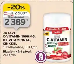 Auchan JUTAVIT C-VITAMIN 1000 MG, D3-VITAMINNAL, CINKKEL ajánlat