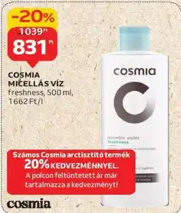 Auchan COSMIA MICELLÁS VÍZ ajánlat