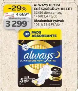Auchan Always Ultra egészségügyi betét ajánlat