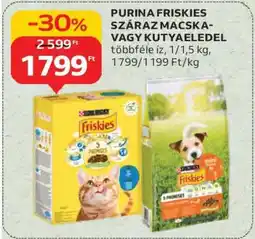 Auchan PURINA FRISKIES SZÁRAZ MACSKA- VAGY KUTYAELEDEL ajánlat