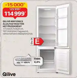 Auchan QILIVE 600129623 ALULFAGYASZTÓS HŰTŐSZEKRÉNY ajánlat
