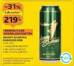 Auchan Arany Szarvas Dobozos Sör ajánlat