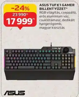 Auchan ASUS TUF K1 GAMER BILLENTYŰZET ajánlat