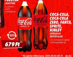 CBA Coca-Cola, Coca-Cola Zero, Fanta, Sprite, Kinley ajánlat