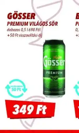 CBA Gösser Premium Világos Sör ajánlat