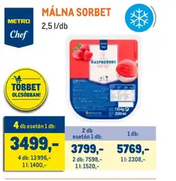 Metro Metro Chef Málna sorbet ajánlat
