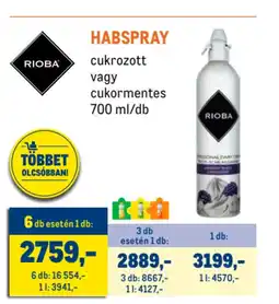 Metro Rioba Habspray ajánlat