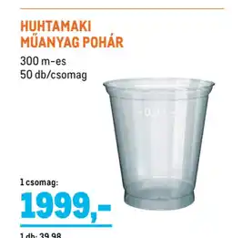 Metro Huhtamaki műanyag pohár ajánlat