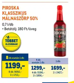 Metro Piroska Klasszikus málnaszörp 50% ajánlat