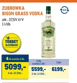 Metro Zubrowka Bison grass vodka ajánlat