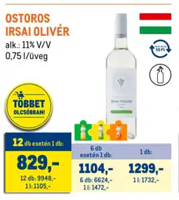 Metro Ostoros irsai olivér ajánlat