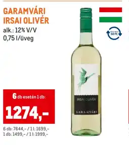 Metro Garamvári Irsai olivér ajánlat