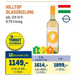 Metro Hilltop Olaszrizling ajánlat