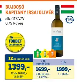 Metro Bujdosó Kapitány irsai olivér ajánlat