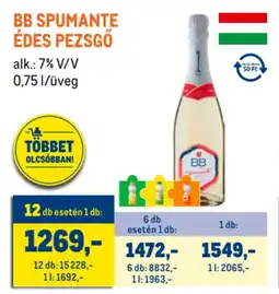 Metro BB Spumante édes pezsgő ajánlat