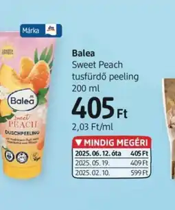 DM Balea Sweet Peach tusfürdő peeling ajánlat