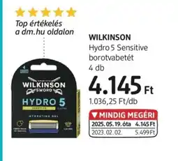 DM Wilkinson Hydro 5 Sensitive borotvabetét ajánlat