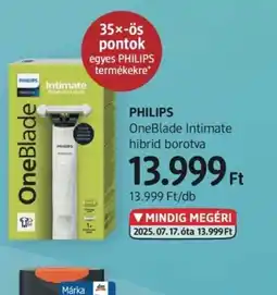 DM Philips OneBlade Intimate hibrid borotva ajánlat