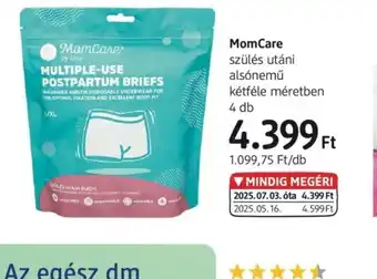 DM MomCare szülés utáni alsnemű ajánlat